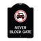 Signmission Never Block Gate with No CarHeavy-Gauge Aluminum Architectural Sign, 24" x 18", BW-1824-23862 A-DES-BW-1824-23862 - alternate 1